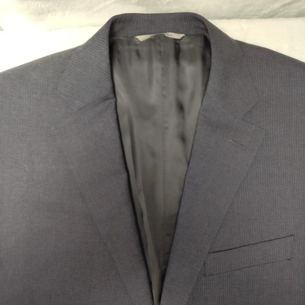 Canali Suit‎ Jacket Mens 52 42R Gray Pinstripe Wool 2 Button Blazer Made Italy